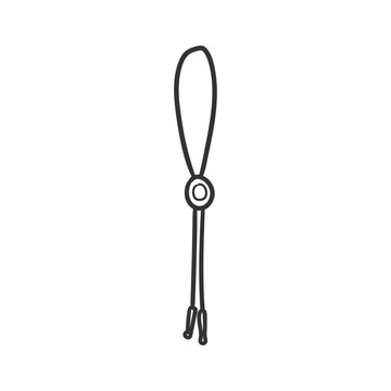 Bolo Tie Icon Silhouette Illustration. Western Vector Graphic Pictogram Symbol Clip Art. Doodle Sketch Black Sign.