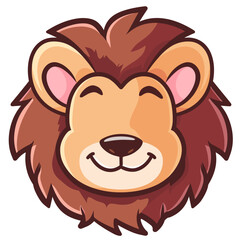 friendly and approachable illustration of a lion’s face
