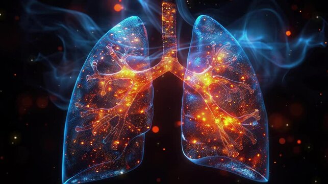 Human futuristic lung organ. Science and technology. Video background wallpaper.