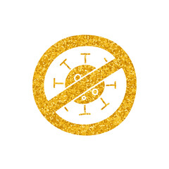 No virus drawing in gold color style