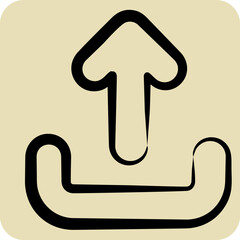 Icon Upload. related to Button Download symbol. hand drawn style. simple design illustration