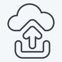 Icon Cloud Upload. related to Button Download symbol. line style. simple design illustration