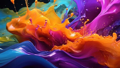 Abstract Explosion of Colorful Paint