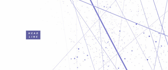 blue dots and stripes splatter with copy space and text preview in the left side, modern vector design for background, poster, price tag, flyer