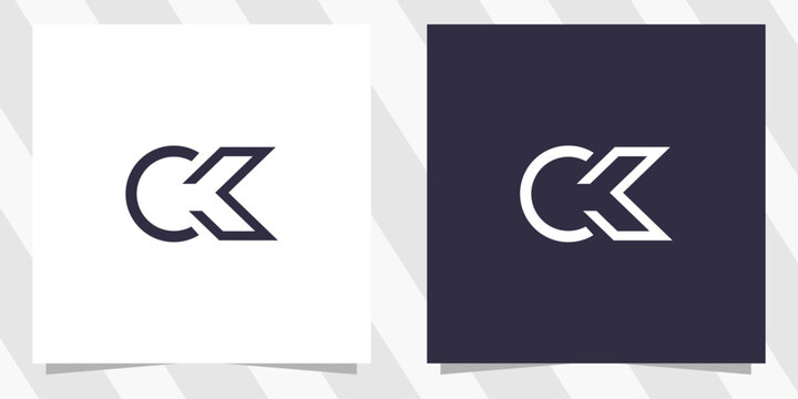 letter ck kc logo design