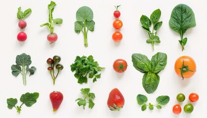 Fresh Vegetable Bounty: Vibrant Collection on White Background