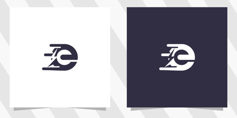 letter E with electric logo design