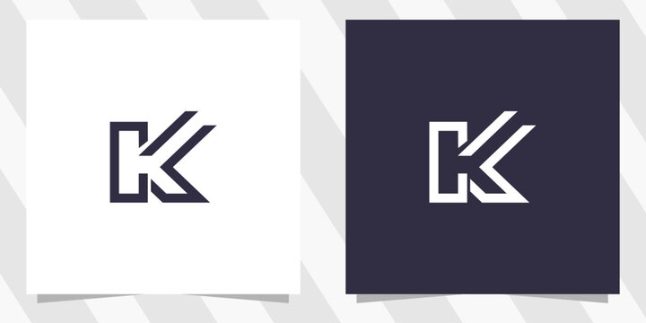 Letter kf fk logo design