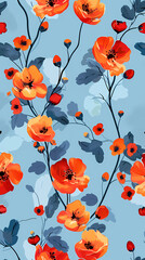 Collection of colorful floral elements in flat color. Set of spring and summer wild flowers, plants, branches, leaves and herb.