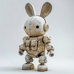 Naklejka premium A Rabbit With Robot Armor Military 3D Models