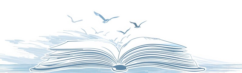 Obraz premium Covered opened book with pages. Vector illustration