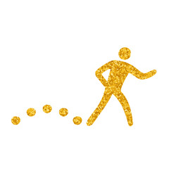 drawing in gold color style map walking route icon