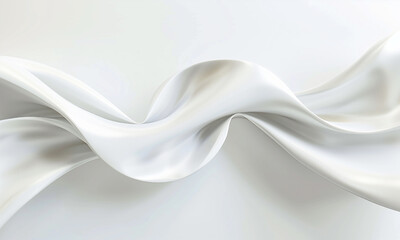 Twisted shape 3d render. White elegant background