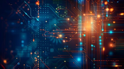 Obraz premium Abstract Digital Background with Binary Code and Glowing Lights