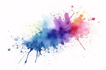 Naklejka premium Watercolor stain with paint splatter