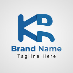 Letter KR Arrow Logo, Combination logo of letter K and R, that forms arrow or direction negative space