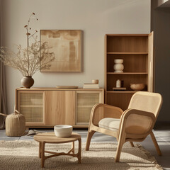 Latan furniture with a warm buttery filter sensibility
