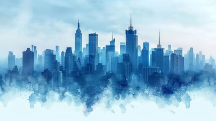 Fototapeta premium a city skyline with a lot of tall buildings in the background