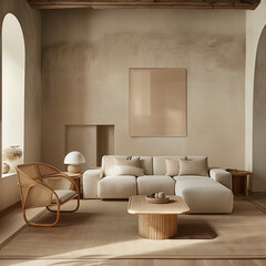 Obraz premium Latan furniture with a warm buttery filter sensibility