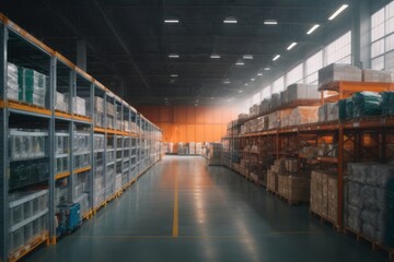 Warehouse for storing and sorting packages for shipping