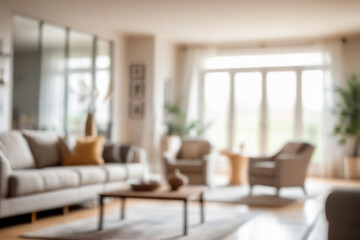 Abstract blur living room interior for background
