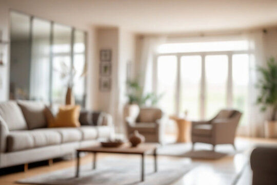 Abstract blur living room interior for background