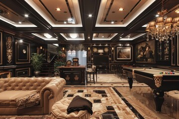 Fototapeta premium Classical Basement Interior