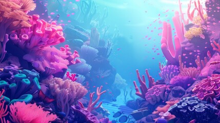 Naklejka premium Reef awareness day background concept with copy space area for text. World Oceans Day and World Water Day. Beautiful sea background
