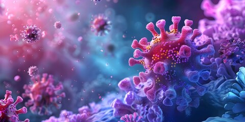 Fototapeta na wymiar Understanding Coronaviruses: A Group of Viruses Causing Respiratory Infections. Concept Coronaviruses, Respiratory Infections, Virus Transmission, COVID-19, Pandemic