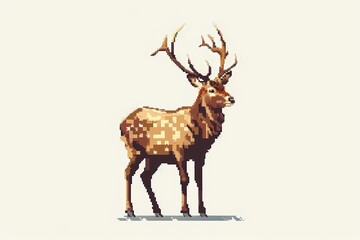 pixel art, illustration of a giraffe