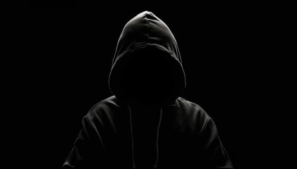 hooded man in the dark