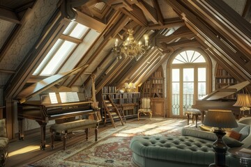 Obraz premium Classical Attic Interior
