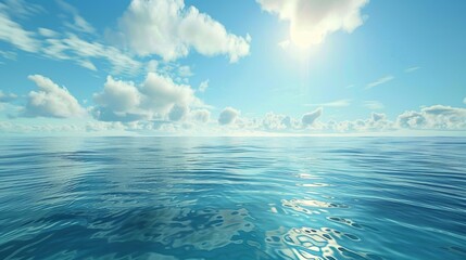 A tranquil ocean scene as a desktop wallpaper reminding users to take a deep breath and destress while using technology.