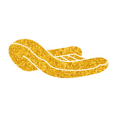 Rubber dinghy drawing in gold color style