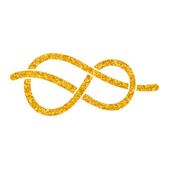 Rope knot drawing in gold color style