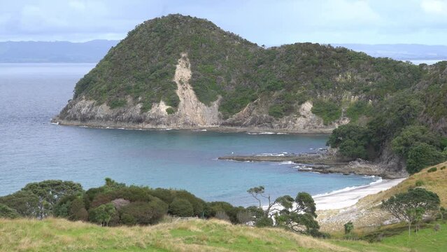 Smugglers bay beach, New Zealand, may 2024,