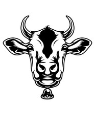 Cow Head Illustration, Cow Shirt Stencil, Animal Shirt Vector, Cow Clipart, Cow Cut file, Farm Animal 