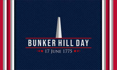 Vector Illustration of bunker hill day. The Battle of Bunker Hill was fought on June 17, 1775.