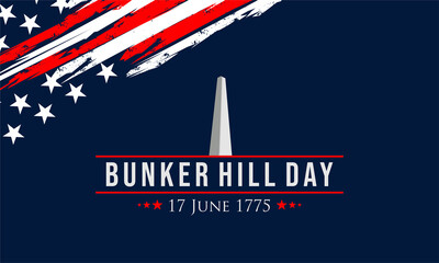 Vector Illustration of bunker hill day. The Battle of Bunker Hill was fought on June 17, 1775.