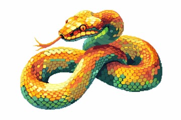 pixel art. illustration of a snake