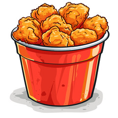 bucket of fried chicken with a golden brown