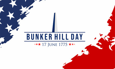 Vector Illustration of bunker hill day. The Battle of Bunker Hill was fought on June 17, 1775.