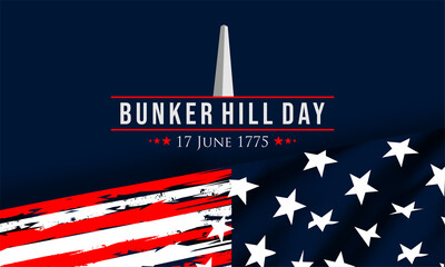 Vector Illustration of bunker hill day. The Battle of Bunker Hill was fought on June 17, 1775.