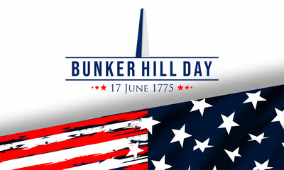 Vector Illustration of bunker hill day. The Battle of Bunker Hill was fought on June 17, 1775.
