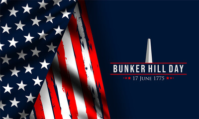 Vector Illustration of bunker hill day. The Battle of Bunker Hill was fought on June 17, 1775.