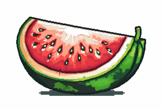 recommend clip art: pixel art. illustration of watermelon