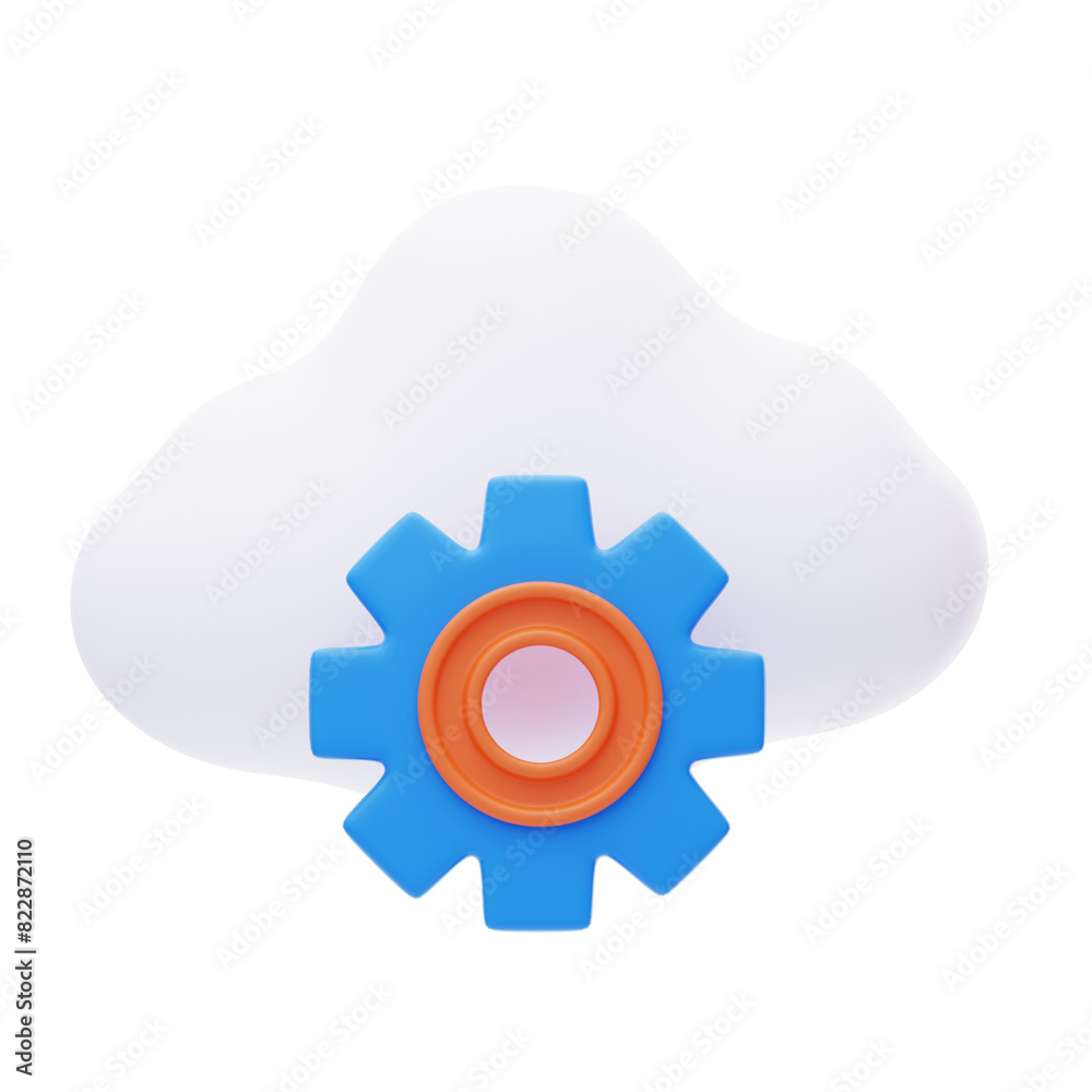Poster 3d cloud service scalable solution customize sources