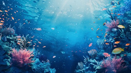 Reef awareness day background concept with copy space area for text. World Oceans Day and World Water Day. Beautiful sea background