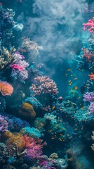 Naklejka premium Reef awareness day background concept with copy space area for text. World Oceans Day and World Water Day. Beautiful sea background