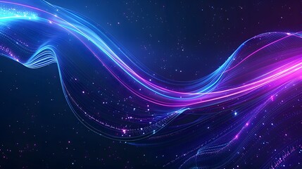 Obraz premium Abstract blue and purple dynamic background. Futuristic vivid neon swirl lines. Light effect.